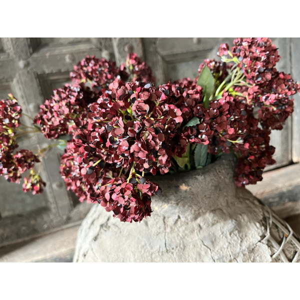 Brynxz Hortensia tros Donker Rood M 63 cm | Erve Smit Landelijke decoratie