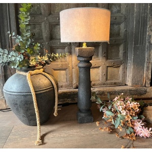 Houten Baluster Lamp Dark Grey