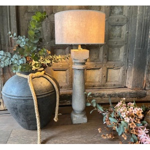 Houten Baluster Lamp Taupe