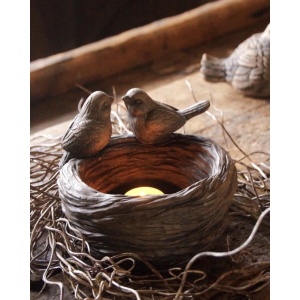 Brynxz Two Birds on a Nest Majestic Brown D.16 H.14