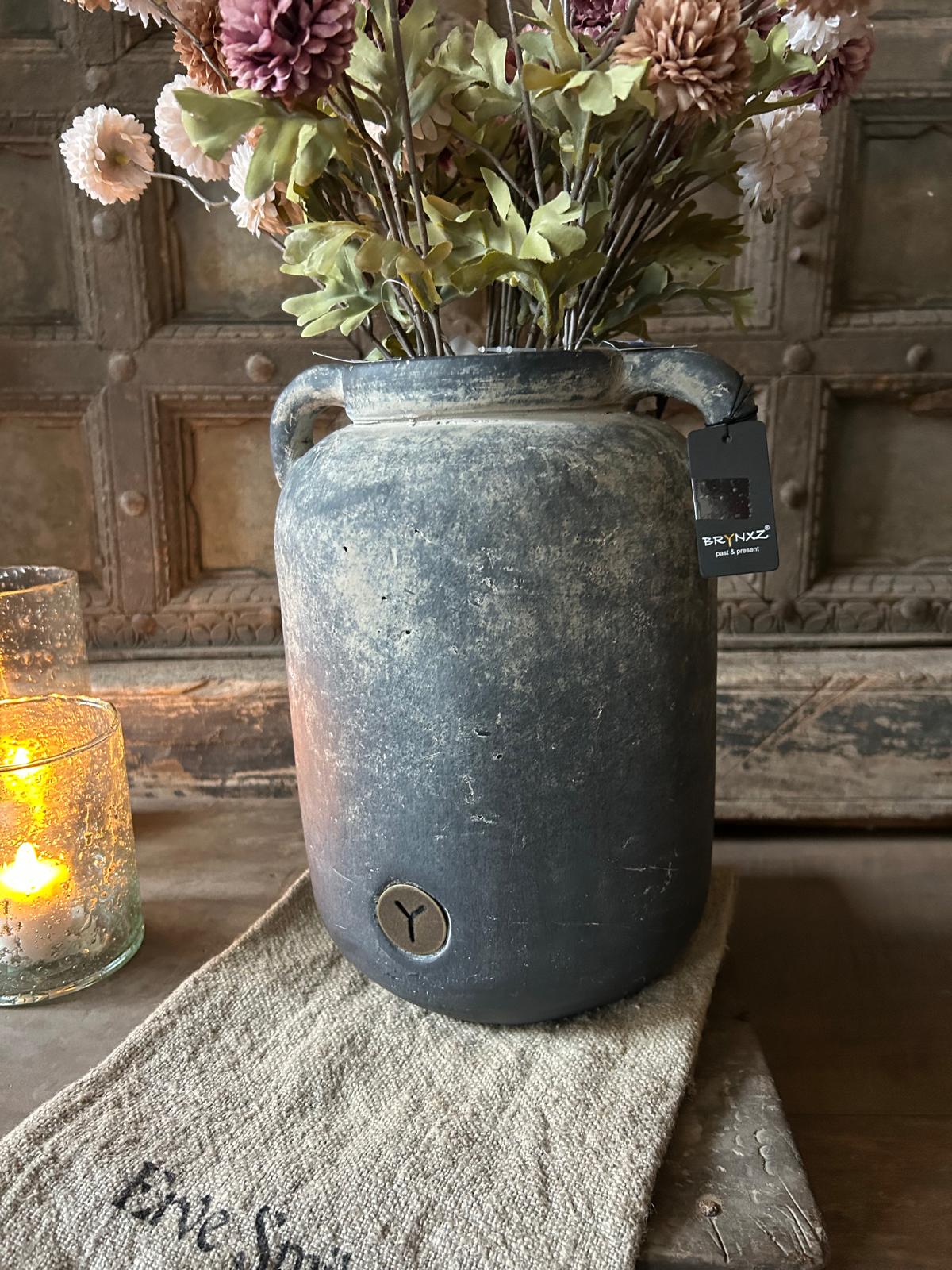 Brynxz Jug Idylle Two Ears Ancienst Clay L D.18 H.27 | Erve Smit Landelijke decoratie Brynxz Jug Idylle Two Ears Ancienst Clay L D.18 H.27