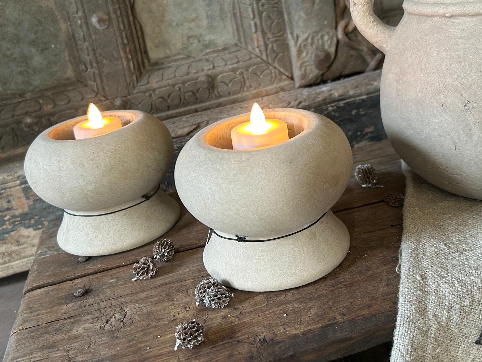 Brynxz Tealightcup Luxury Majestic Taupe L D.12 H.10 | Erve Smit Landelijke decoratie Brynxz Tealightcup Luxury Majestic Taupe L D.12 H.10