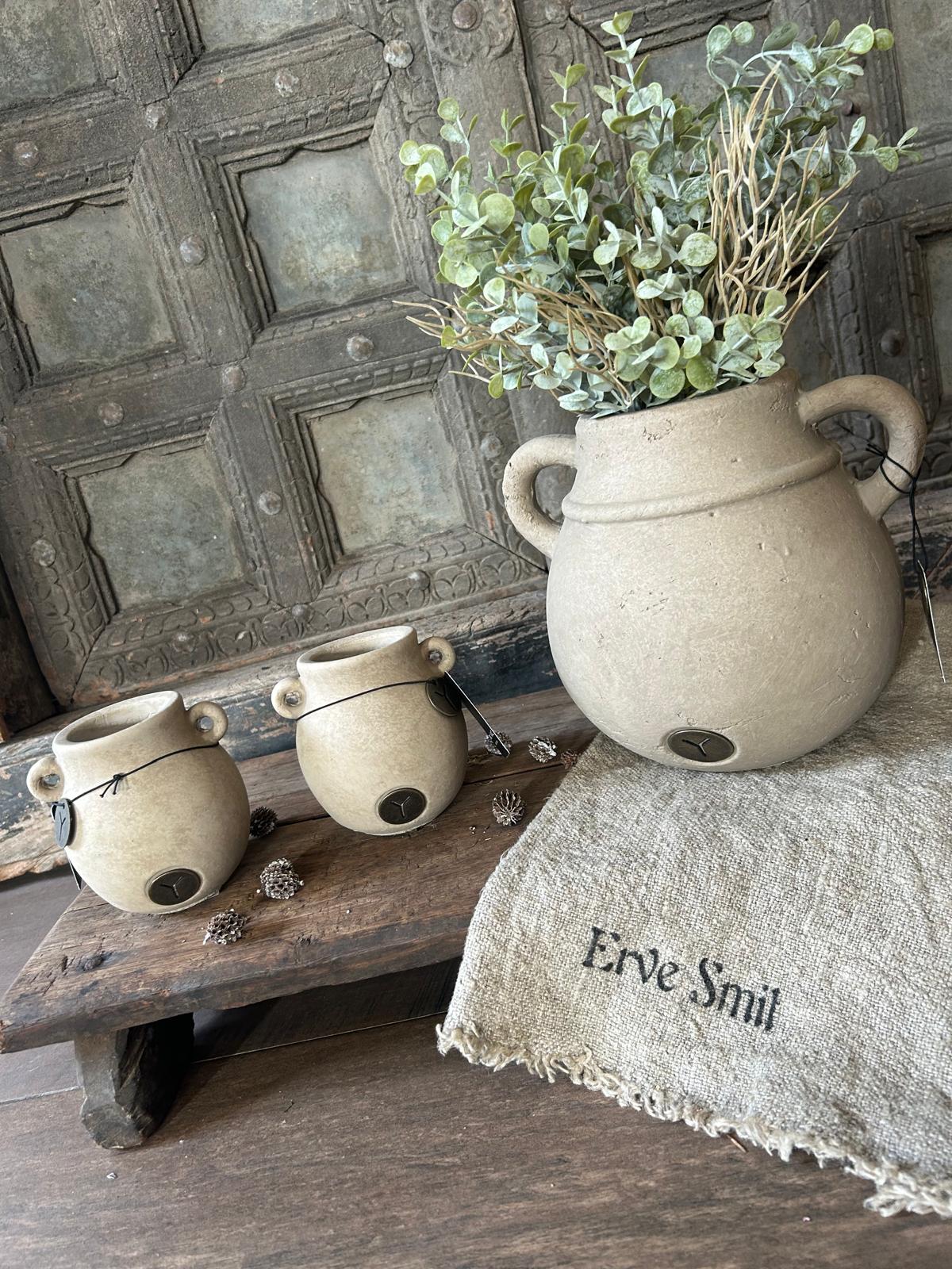 Brynxz Tealightcup Two Ears Majestic Taupe D.10 H.11 | Erve Smit Landelijke decoratie Brynxz Tealightcup Two Ears Majestic Taupe D.10 H.11