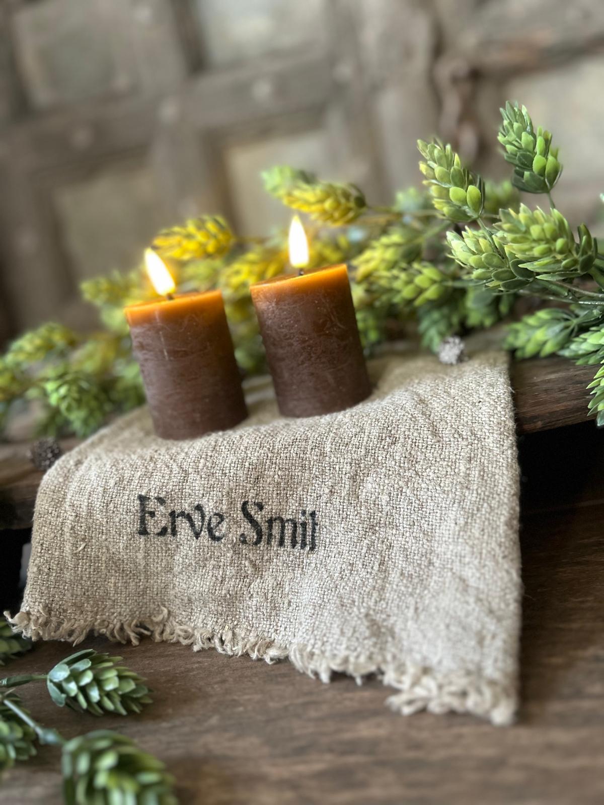 Countryfield Set Van 2 Led Stompkaarsen Bruin | Erve Smit Landelijke decoratie Countryfield Set Van 2 Led Stompkaarsen Bruin