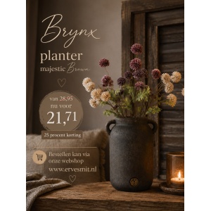 Brynxz Planter Two Ears Basic Majestic Brown L D21 H27 | Landelijke Woondecoratie