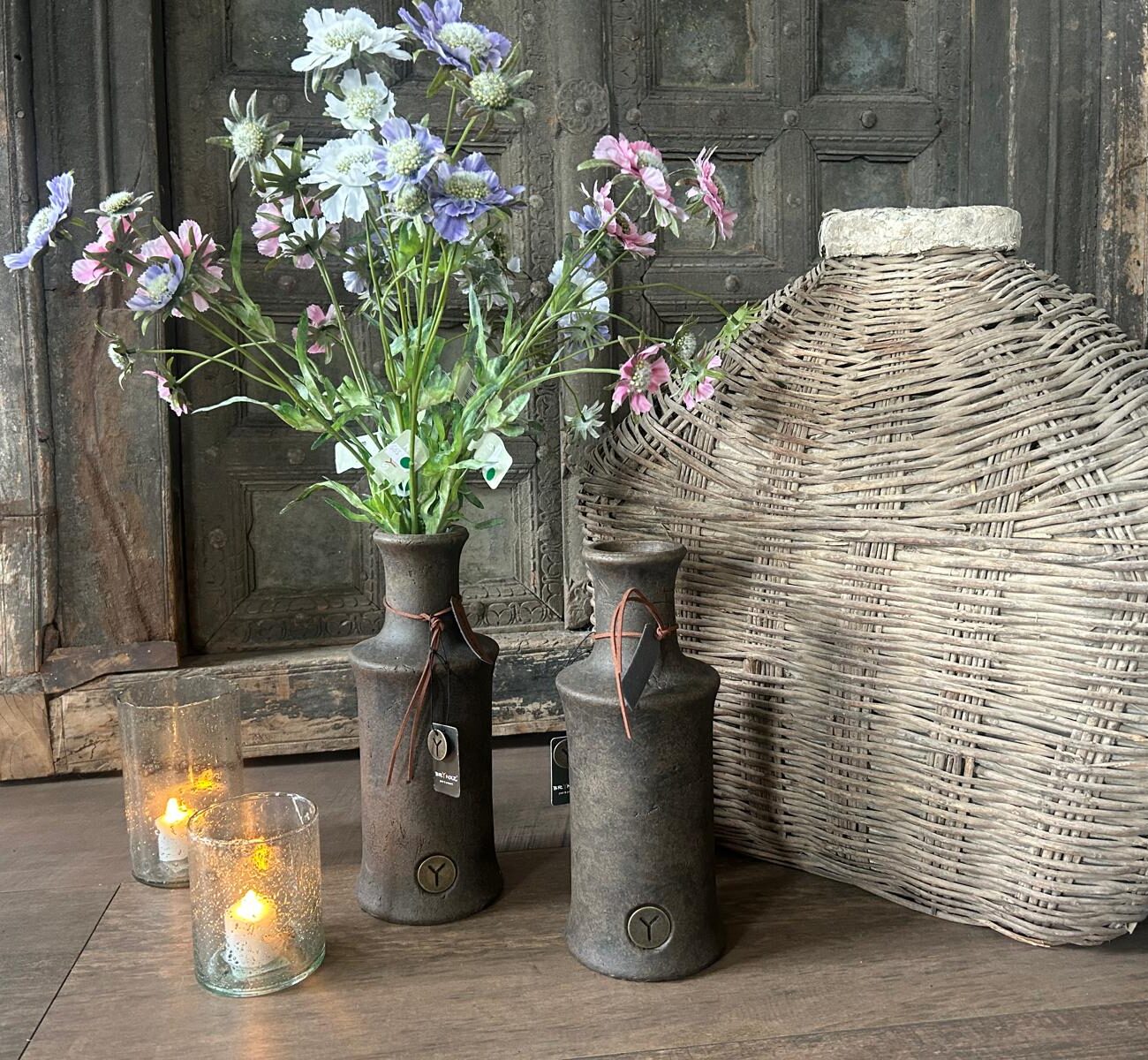 Brynxz Bottle with Neck Majestic Brown L | Erve Smit Landelijke decoratie Brynxz Bottle with Neck Majestic Brown L