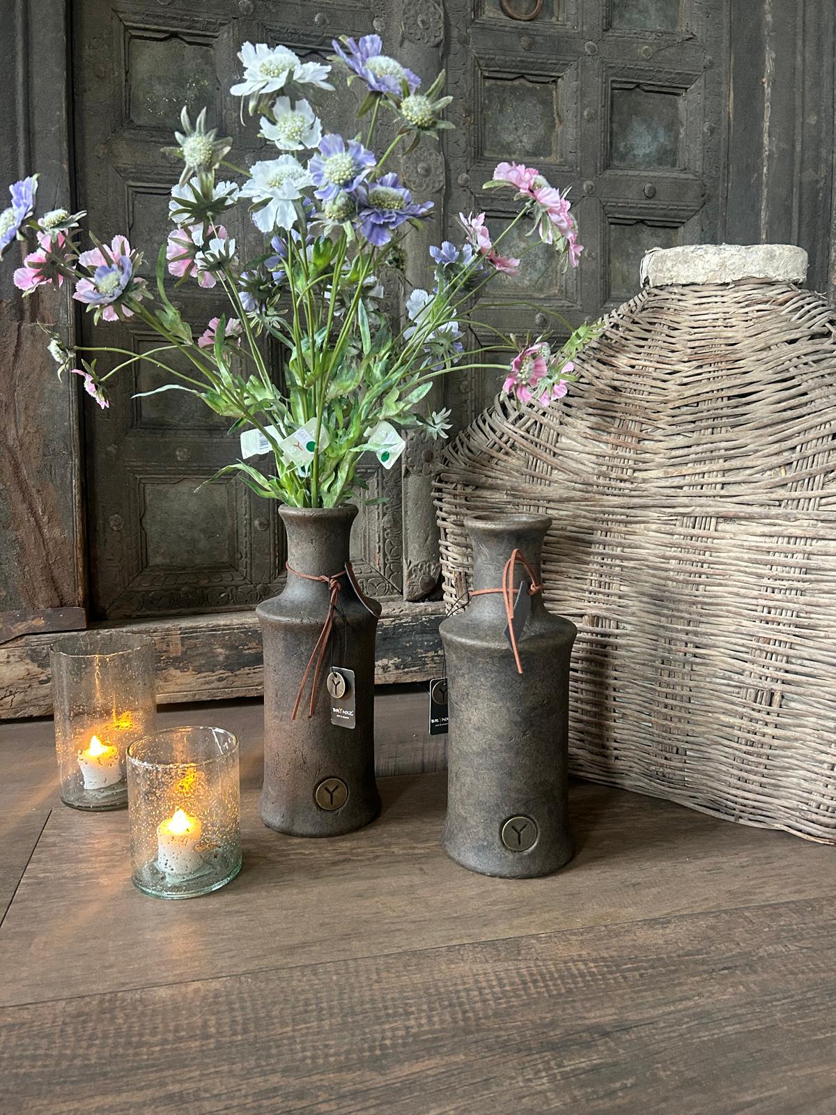 Brynxz Bottle with Neck Majestic Brown L | Erve Smit Landelijke decoratie Brynxz Bottle with Neck Majestic Brown L