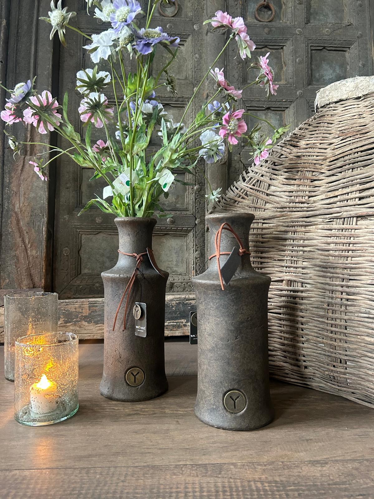 Brynxz Bottle with Neck Majestic Brown L | Erve Smit Landelijke decoratie Brynxz Bottle with Neck Majestic Brown L