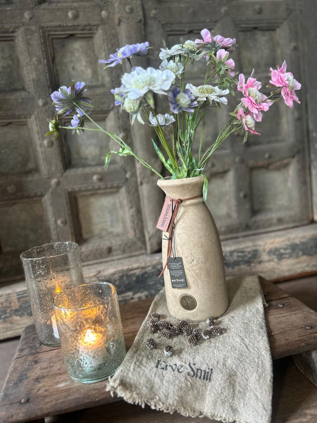 Brynxz Vase Luxury Leather Rope Majestic Taupe S | Erve Smit Landelijke decoratie Brynxz Vase Luxury Leather Rope Majestic Taupe S