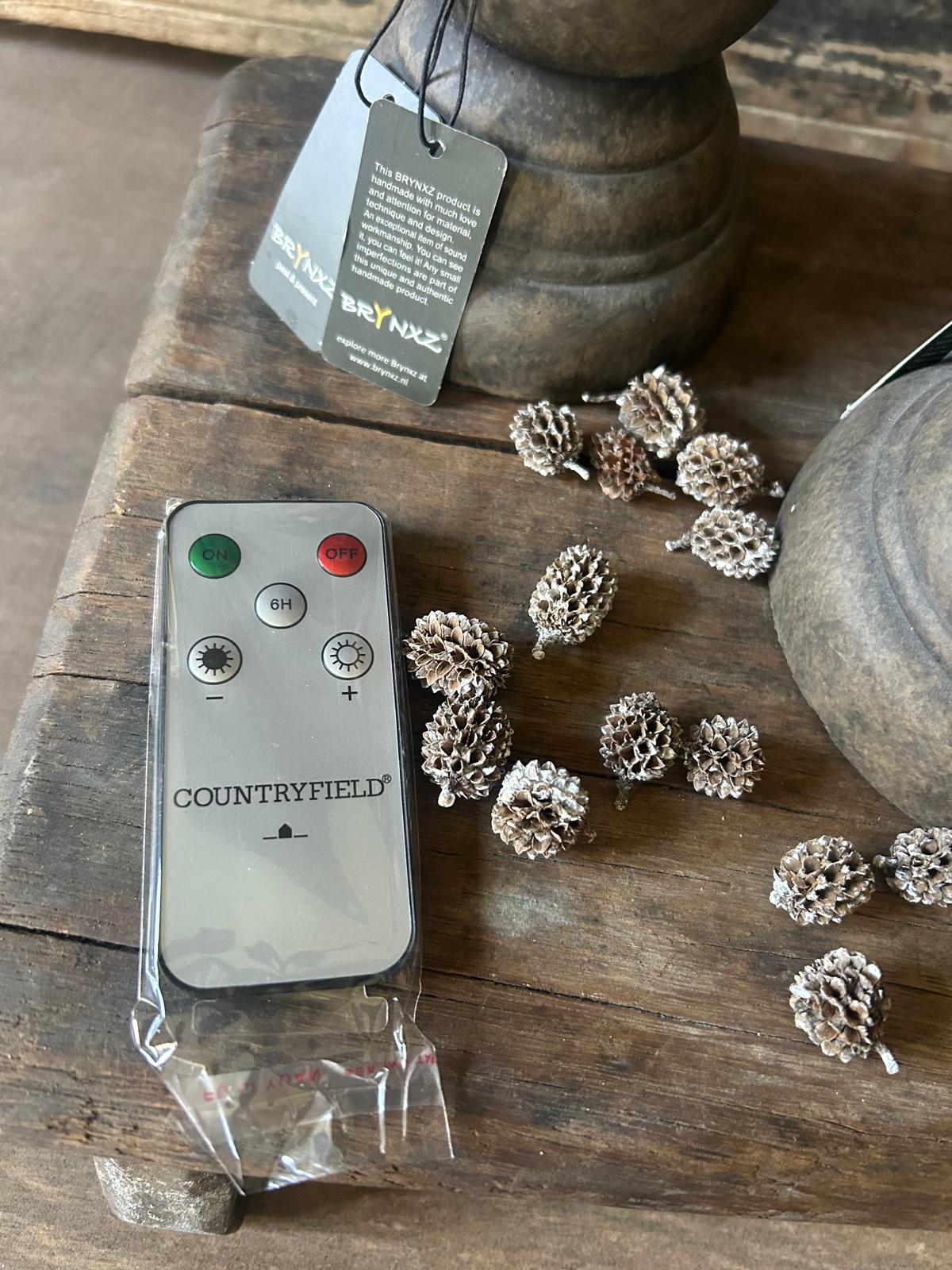 Led Dinerkaars Countryfield 14,5 cm set van 2 Roze | Erve Smit Landelijke decoratie Countryfield Afstandsbediening Voor Led Kaarsen