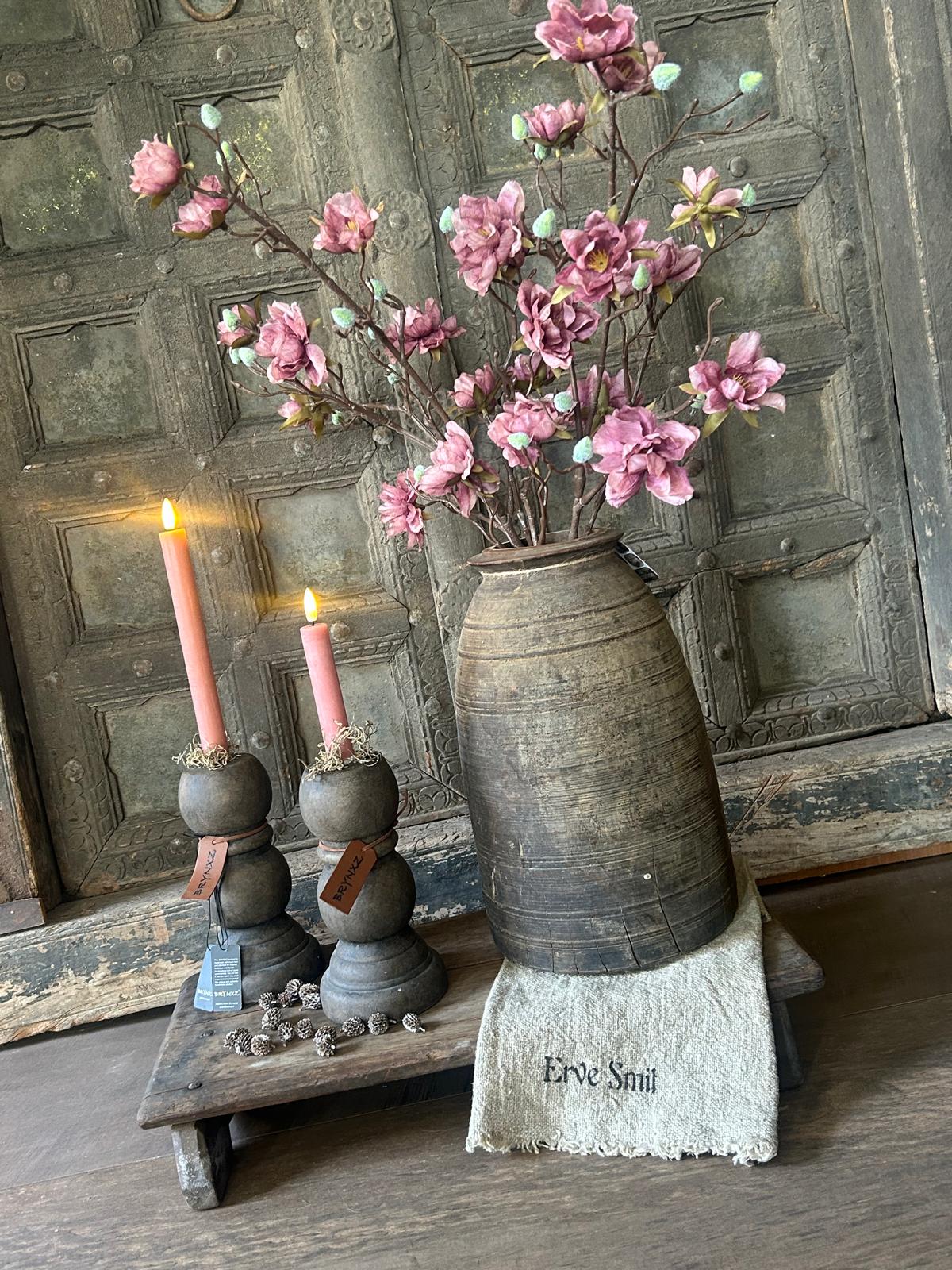 Led Dinerkaars Countryfield 14,5 cm set van 2 Roze | Erve Smit Landelijke decoratie Led Dinerkaars Countryfield 14,5 cm set van 2 Roze