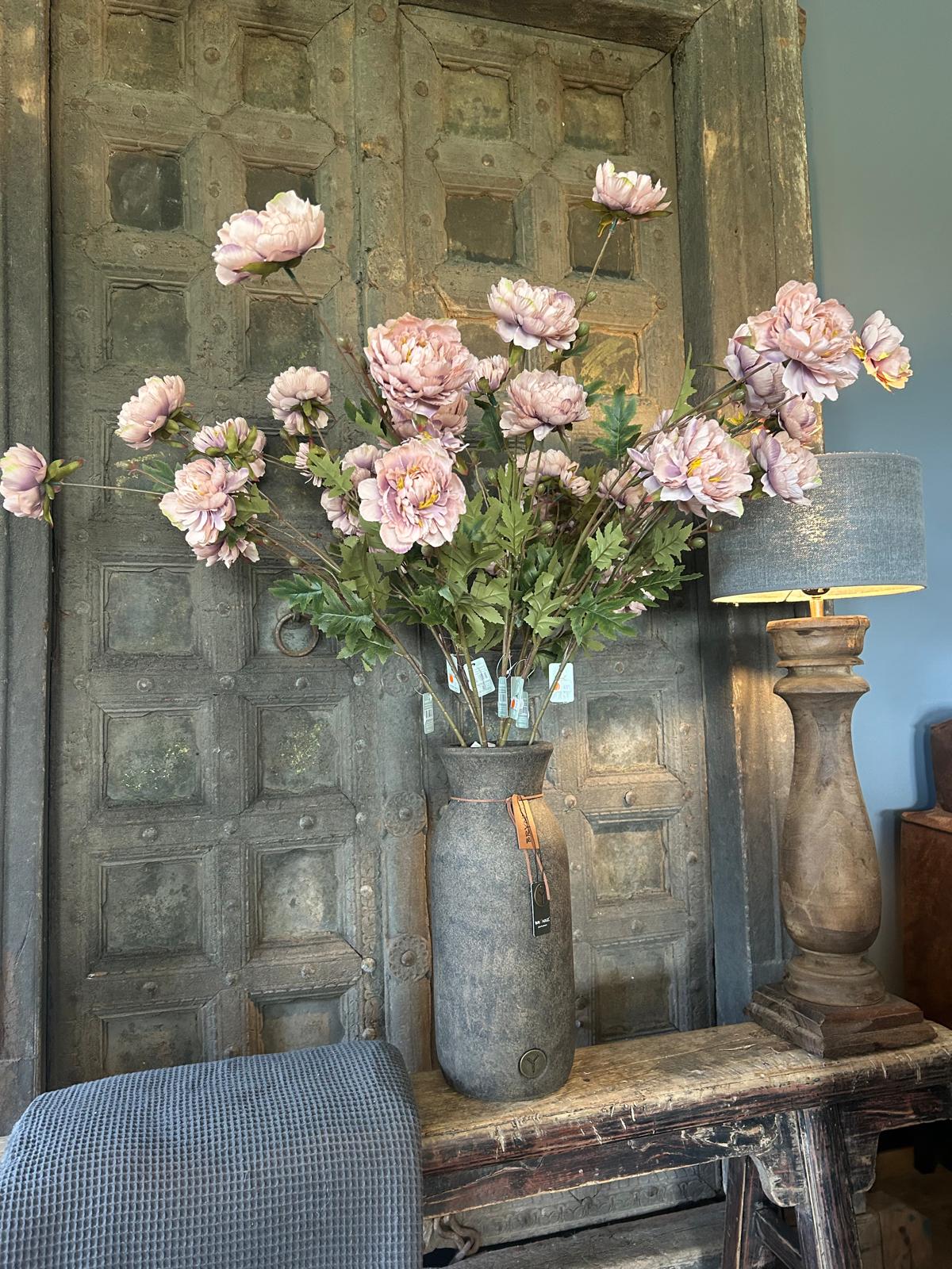 Sylxz Ranunculus Sober Spring Zalmroze 92 cm | Erve Smit Landelijke decoratie Sylxz Ranunculus Sober Spring Zalmroze 92 cm