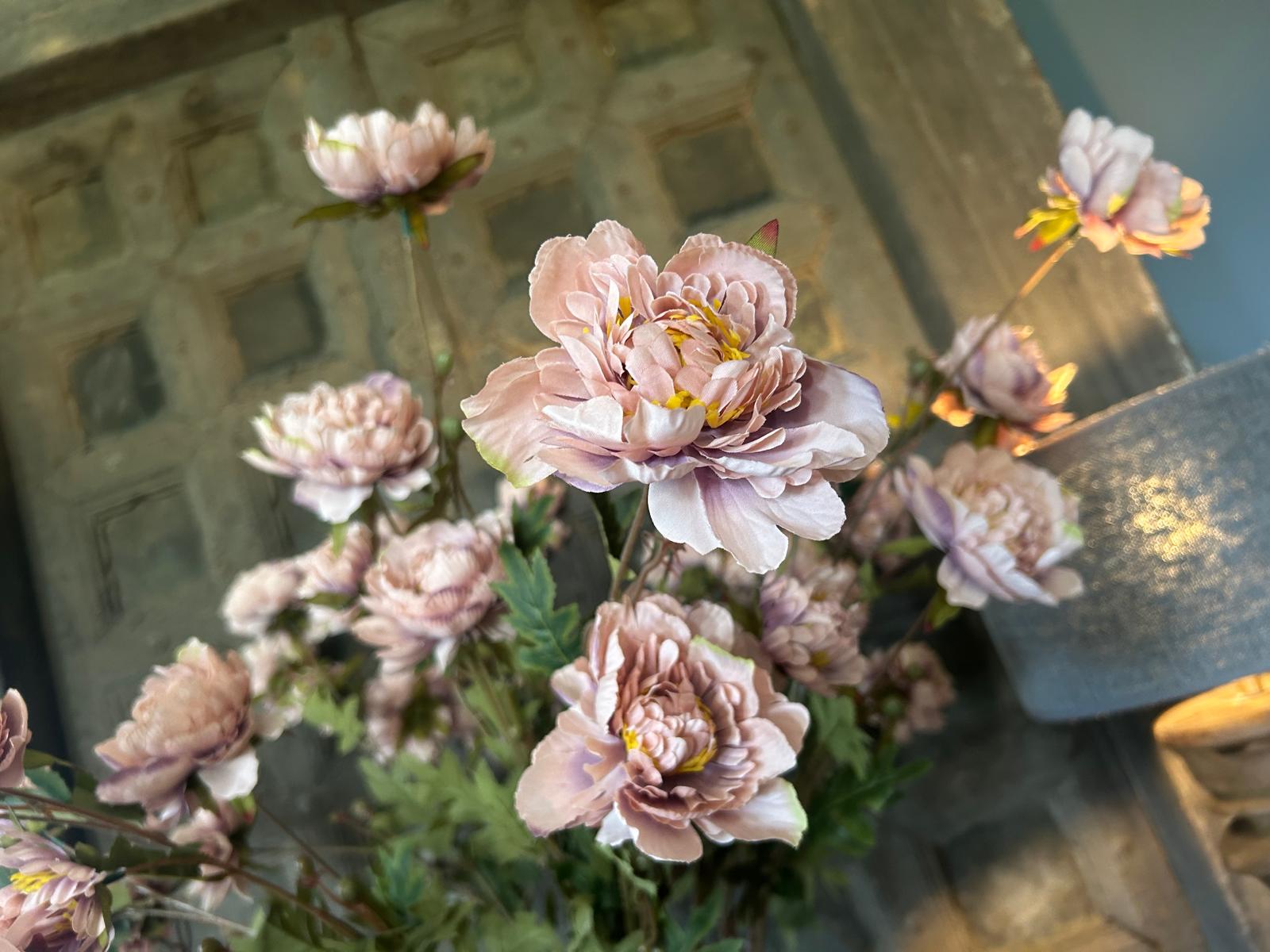 Sylxz Ranunculus Sober Spring Zalmroze 92 cm | Erve Smit Landelijke decoratie Sylxz Ranunculus Sober Spring Zalmroze 92 cm