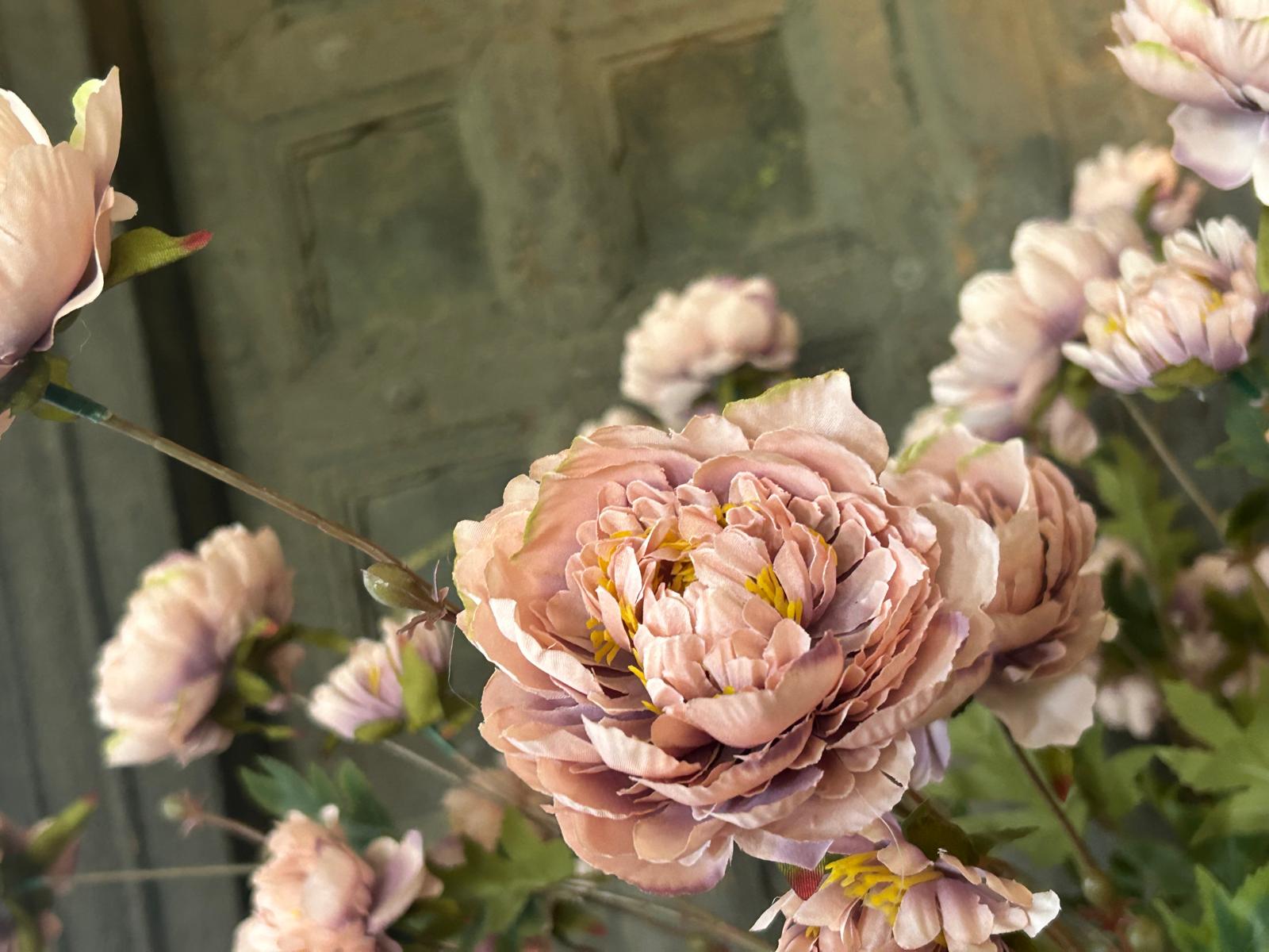 Sylxz Ranunculus Sober Spring Zalmroze 92 cm | Erve Smit Landelijke decoratie Sylxz Ranunculus Sober Spring Zalmroze 92 cm