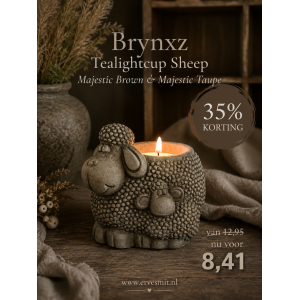 Brynxz Tealightcup Sheep Majestic Brown D.14 H.13