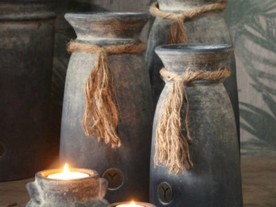 Brynxz Jar with Rope Ancient Clay