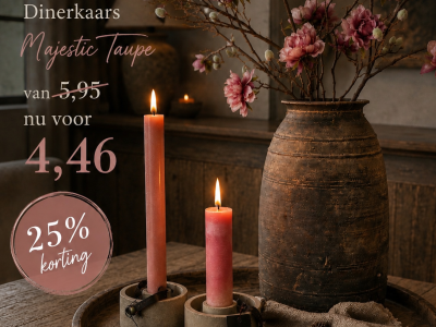 Brynxz Kandelaar Voor Dinerkaars Majestic Taupe