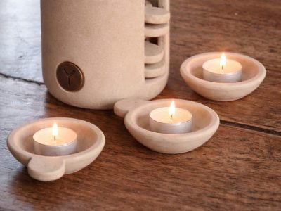 Brynxz Set of 6 Cups in Holder Majestic Taupe