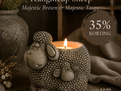 Brynxz Tealightcup Sheep Majestic Brown D.14 H.13