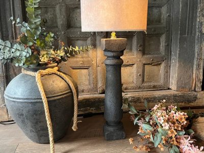 Houten Baluster Lamp Dark Grey