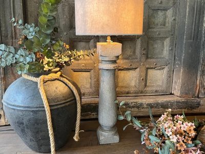 Houten Baluster Lamp Taupe