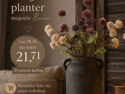 Brynxz Planter Two Ears Basic Majestic Brown L D21 H27 | Landelijke Woondecoratie