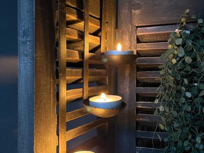 IJzeren lepel waxinelichthouder