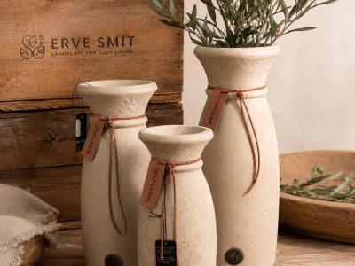 Brynxz Vase Luxury Leather Rope Majestic Taupe